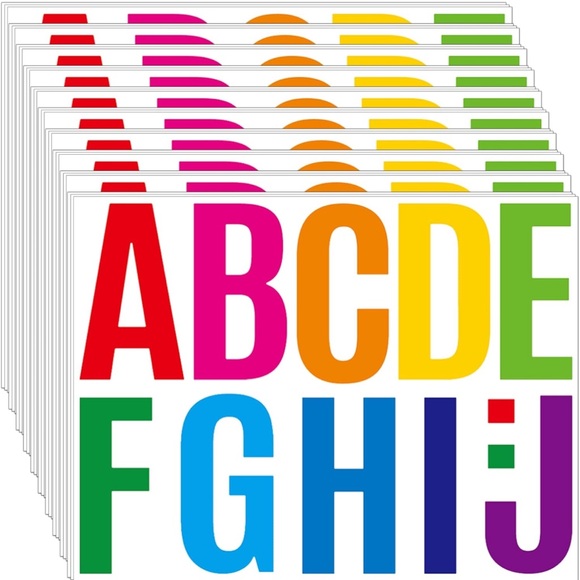 Large Letter Stickers 4 Inch Alphabet Numbers Bulletin Board Letters, Adhesive - Picture 1 of 13